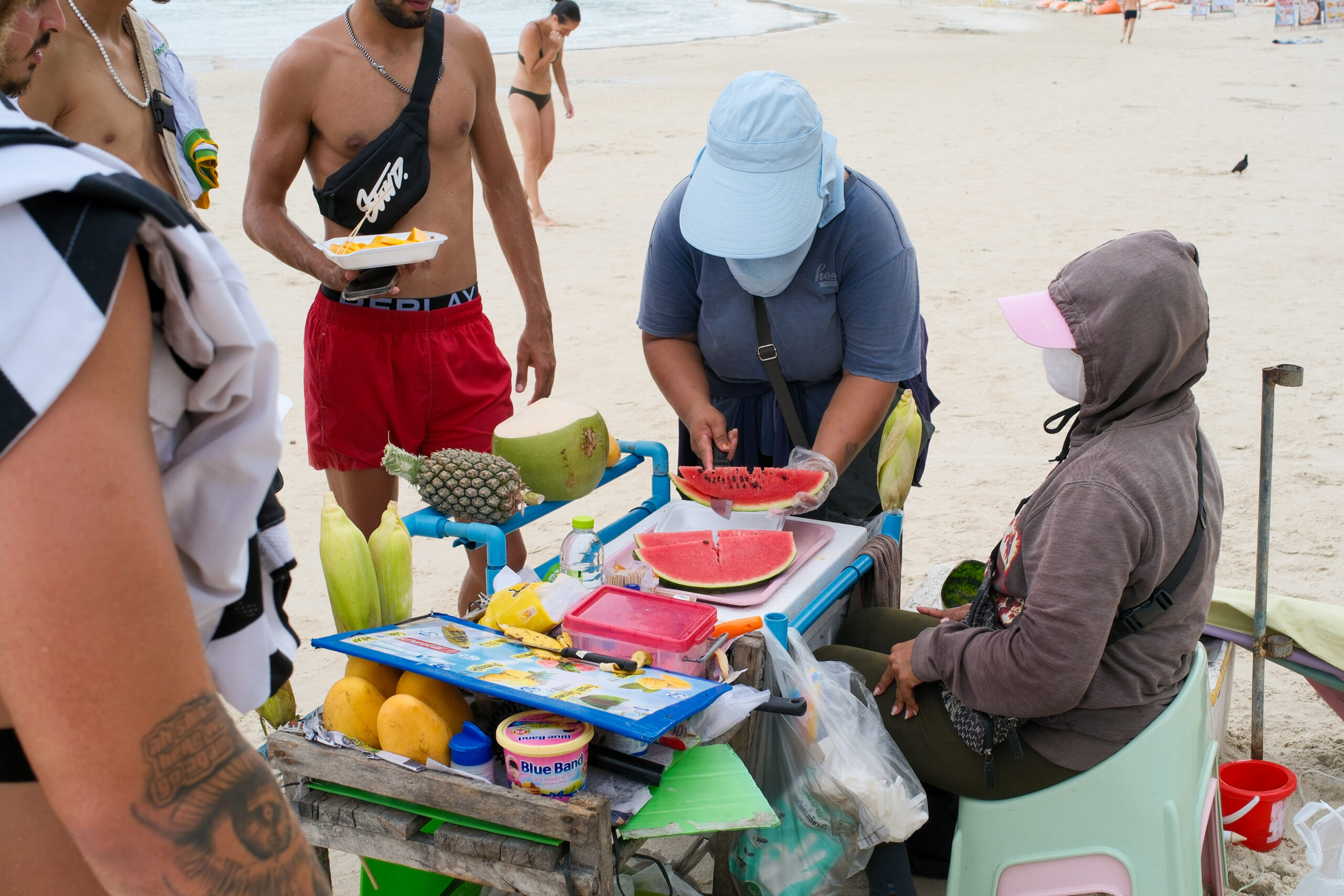 Fruit vendors along Chaweng Beach