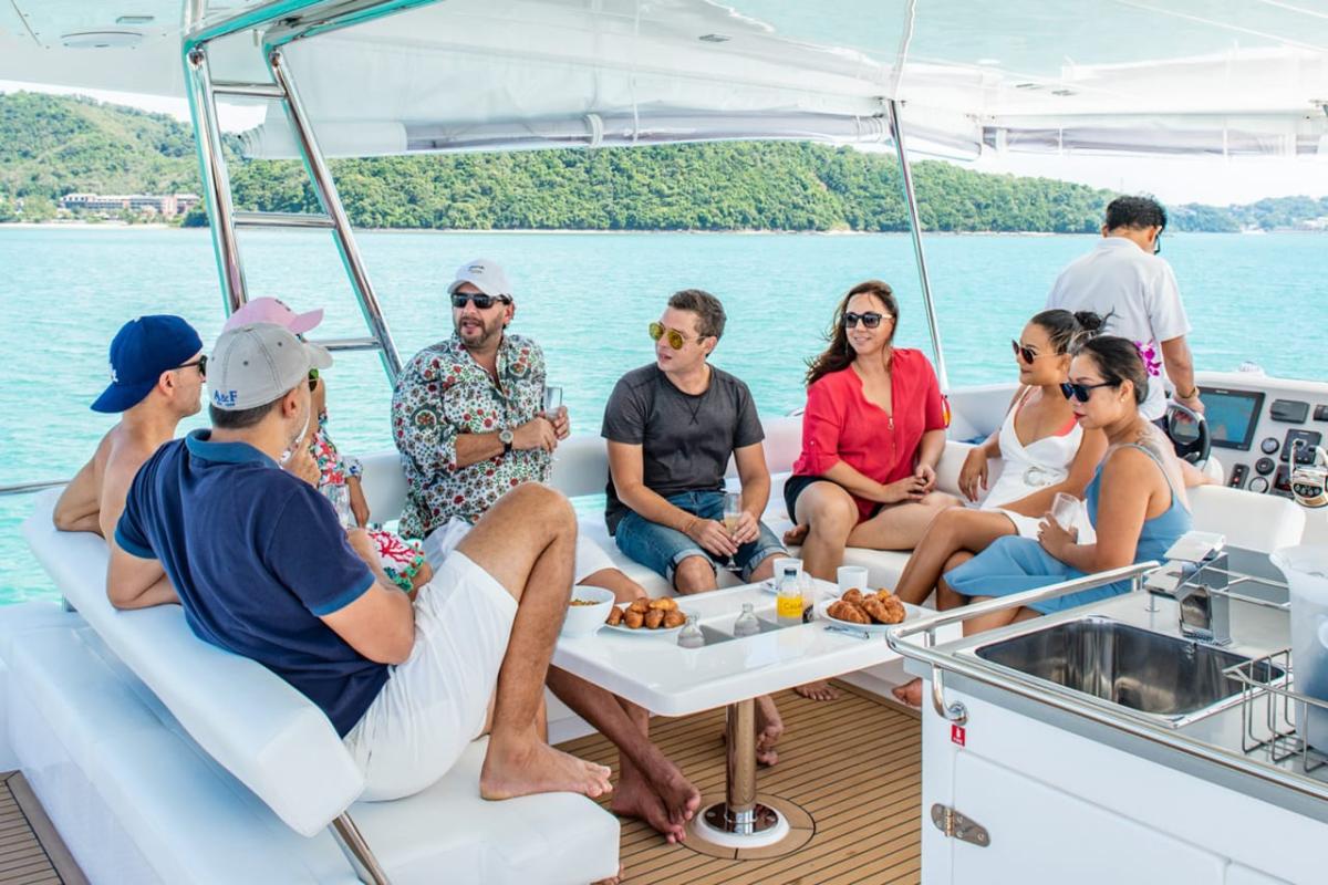 Guests Having a Good Time at Their Yacht Trip