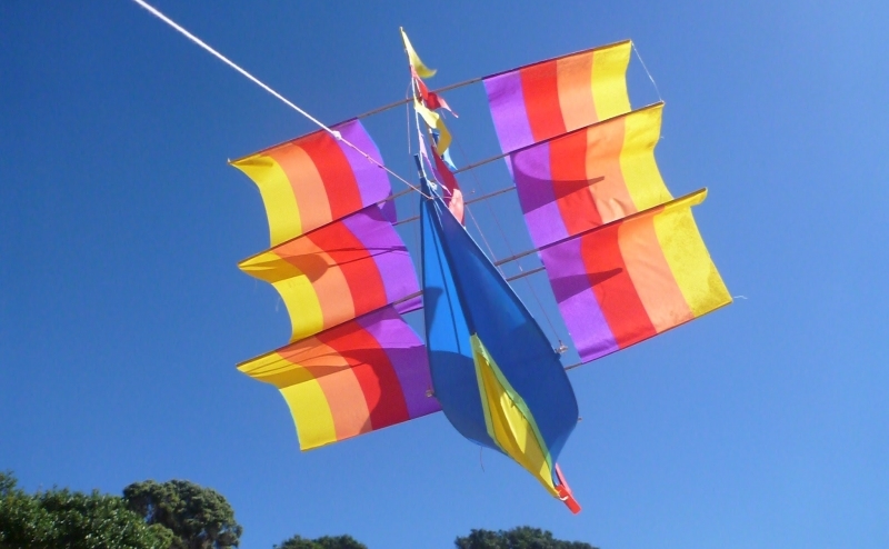 Flying colorful kite