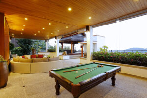Billiard table inside a villa