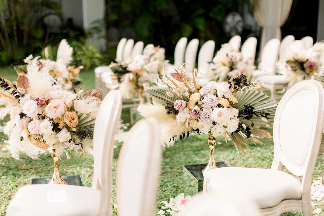 A spacious outdoor area at the villa where guests can sit in